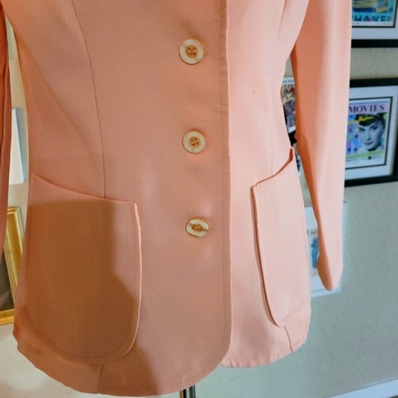 Vintage‎ - Sunshine Alley Peach Dagger Collar Blazer - Picture 4 of 7